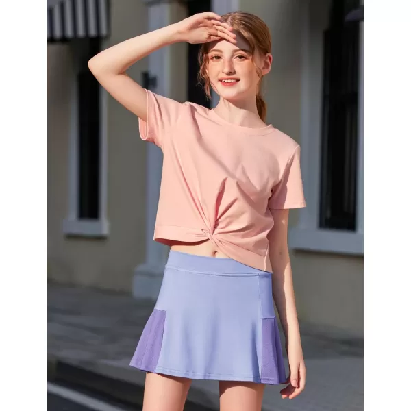 Arshiner Girl's Sport Skirts with Shorts Athletic Pleated Skort Colorful Performance Skorts