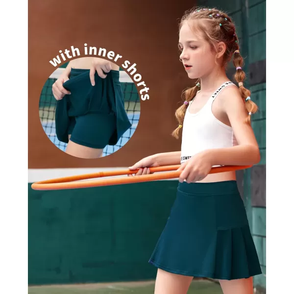 Arshiner Girl's Sport Skirts with Shorts Athletic Pleated Skort Colorful Performance Skorts