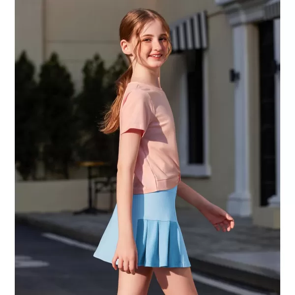 Arshiner Girl's Sport Skirts with Shorts Athletic Pleated Skort Colorful Performance Skorts