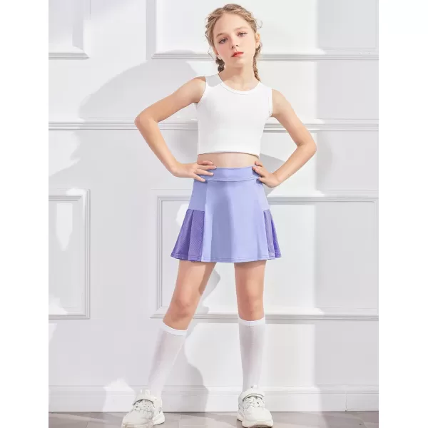 Arshiner Girl's Sport Skirts with Shorts Athletic Pleated Skort Colorful Performance Skorts