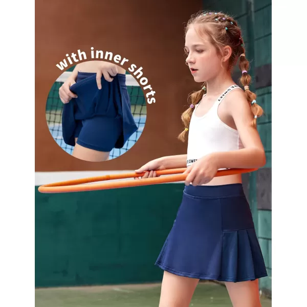 Arshiner Girl's Sport Skirts with Shorts Athletic Pleated Skort Colorful Performance Skorts