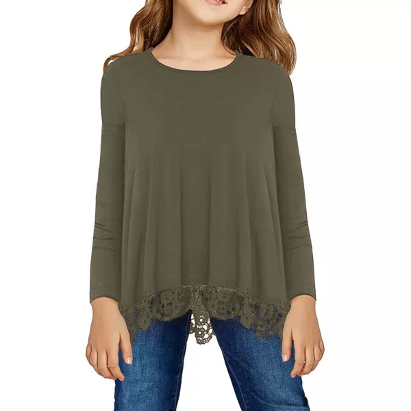 Arshiner Girls Tunic Tops Casual Basic Loose Soft Swing Pullover Long Blouse T-Shirt Tee