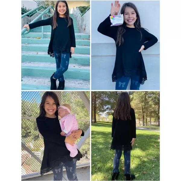Arshiner Girls Tunic Tops Casual Basic Loose Soft Swing Pullover Long Blouse T-Shirt Tee
