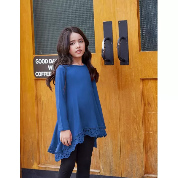 Arshiner Girls Tunic Tops Casual Basic Loose Soft Swing Pullover Long Blouse T-Shirt Tee