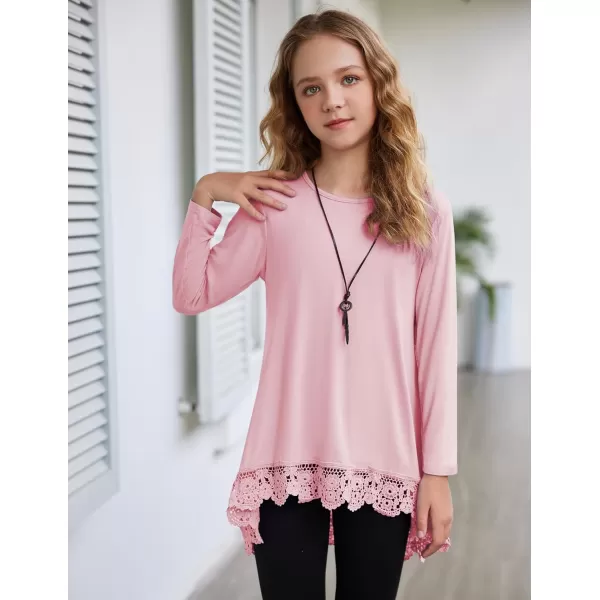 Arshiner Girls Tunic Tops Casual Basic Loose Soft Swing Pullover Long Blouse T-Shirt Tee
