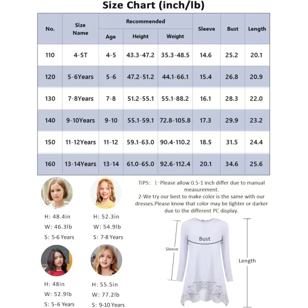 Arshiner Girls Tunic Tops Casual Basic Loose Soft Swing Pullover Long Blouse T-Shirt Tee