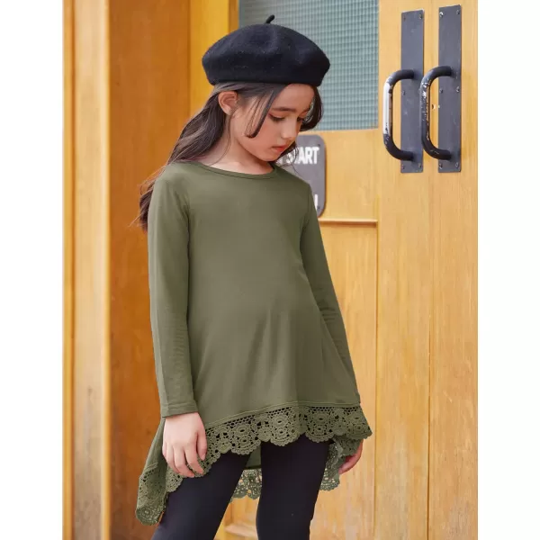 Arshiner Girls Tunic Tops Casual Basic Loose Soft Swing Pullover Long Blouse T-Shirt Tee
