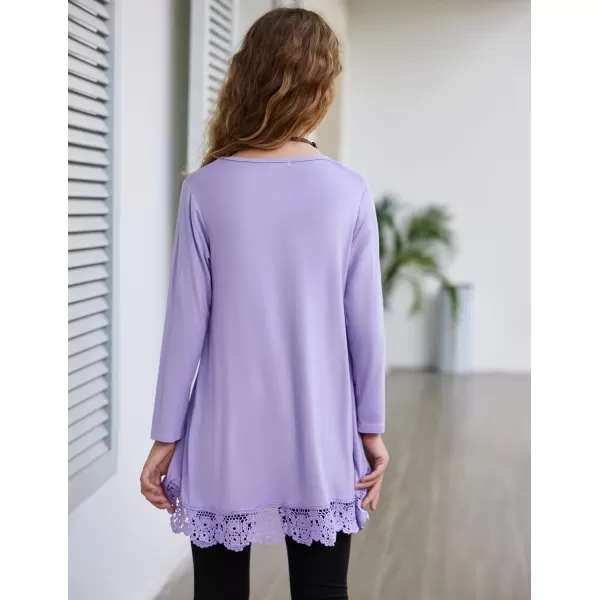 Arshiner Girls Tunic Tops Casual Basic Loose Soft Swing Pullover Long Blouse T-Shirt Tee