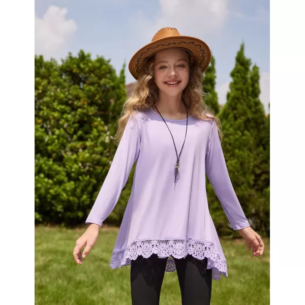 Arshiner Girls Tunic Tops Casual Basic Loose Soft Swing Pullover Long Blouse T-Shirt Tee