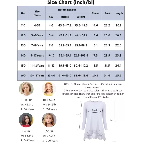 Arshiner Girls Tunic Tops Casual Basic Loose Soft Swing Pullover Long Blouse T-Shirt Tee