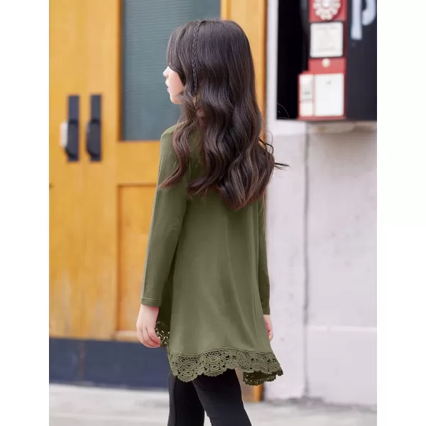 Arshiner Girls Tunic Tops Casual Basic Loose Soft Swing Pullover Long Blouse T-Shirt Tee