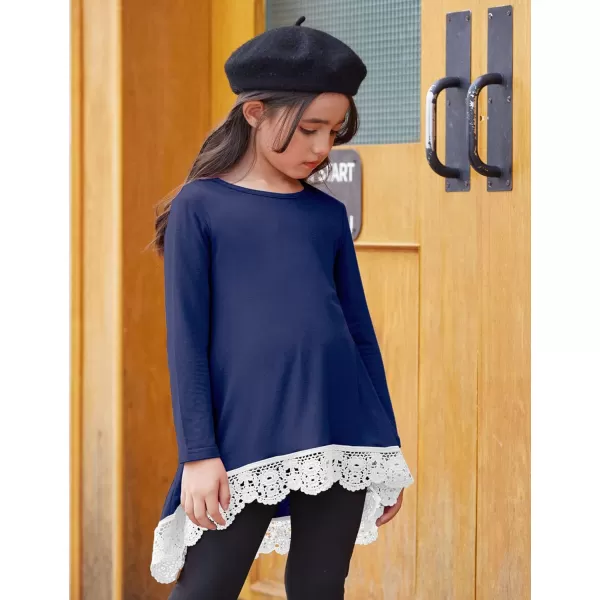 Arshiner Girls Tunic Tops Casual Basic Loose Soft Swing Pullover Long Blouse T-Shirt Tee