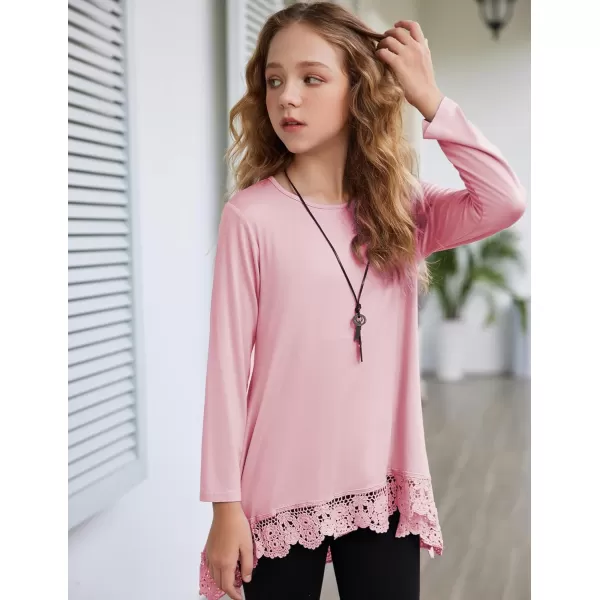 Arshiner Girls Tunic Tops Casual Basic Loose Soft Swing Pullover Long Blouse T-Shirt Tee