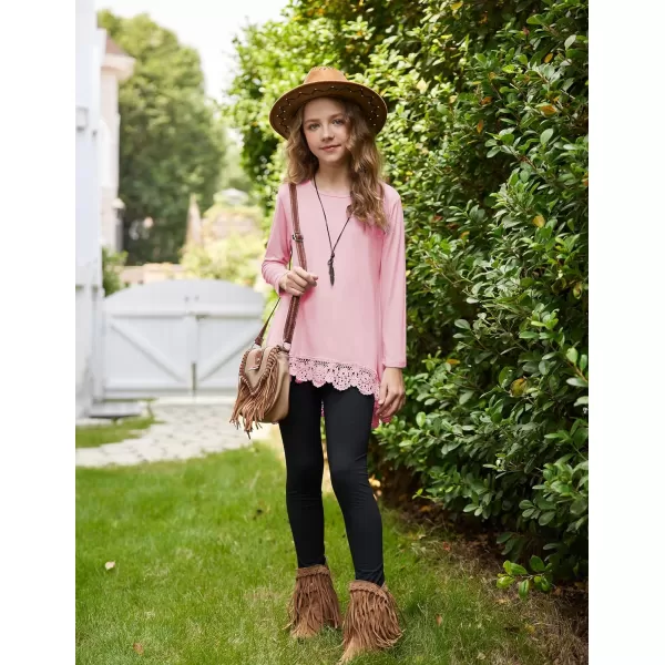 Arshiner Girls Tunic Tops Casual Basic Loose Soft Swing Pullover Long Blouse T-Shirt Tee