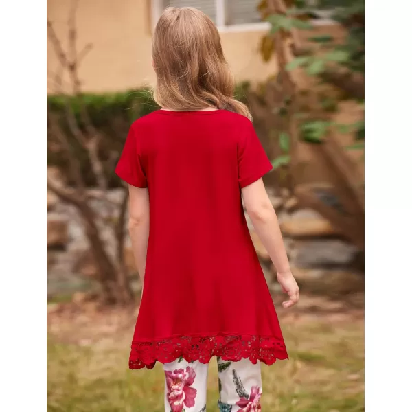 Arshiner Girls Tunic Tops Casual Basic Loose Soft Swing Pullover Long Blouse T-Shirt Tee