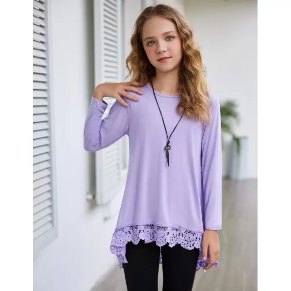 Arshiner Girls Tunic Tops Casual Basic Loose Soft Swing Pullover Long Blouse T-Shirt Tee
