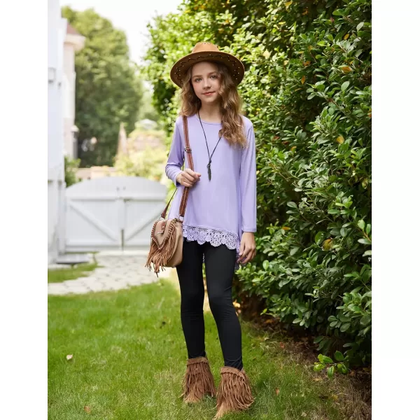 Arshiner Girls Tunic Tops Casual Basic Loose Soft Swing Pullover Long Blouse T-Shirt Tee