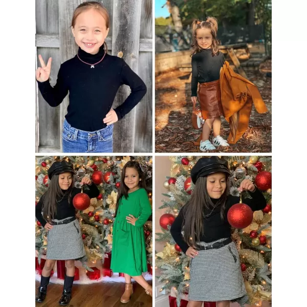 Arshiner Girls Turtleneck Sweater Kids Casual Long Sleeve Knit Pullover Tops