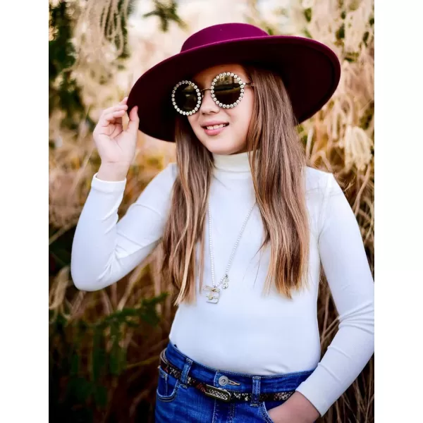 Arshiner Girls Turtleneck Sweater Kids Casual Long Sleeve Knit Pullover Tops