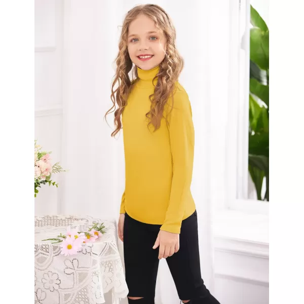 Arshiner Girls Turtleneck Sweater Kids Casual Long Sleeve Knit Pullover Tops