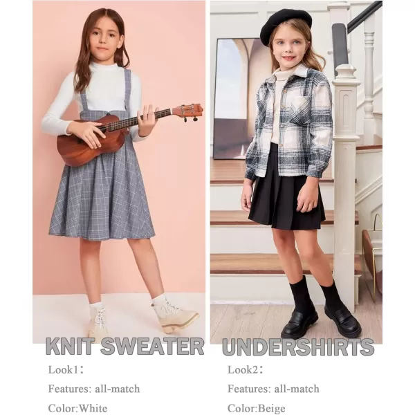 Arshiner Girls Turtleneck Sweater Kids Casual Long Sleeve Knit Pullover Tops