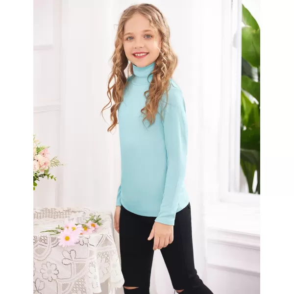 Arshiner Girls Turtleneck Sweater Kids Casual Long Sleeve Knit Pullover Tops