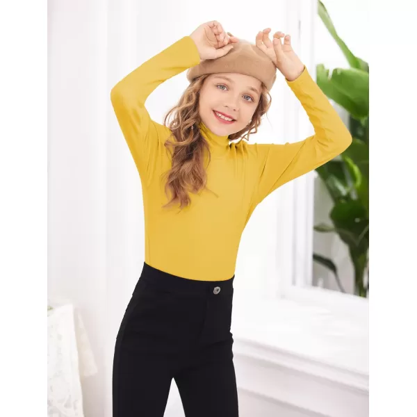 Arshiner Girls Turtleneck Sweater Kids Casual Long Sleeve Knit Pullover Tops