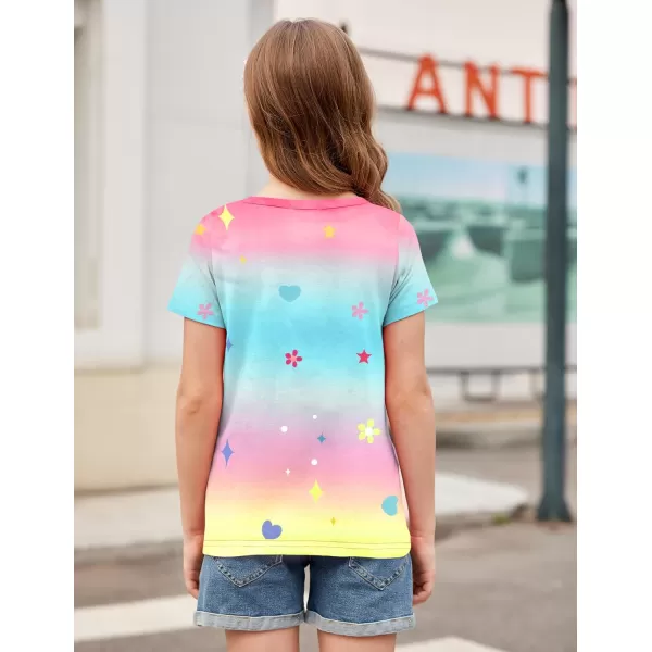 Arshiner Girls Unicorn Shirts Short Sleeve Flip Sequin T-Shirt Tops