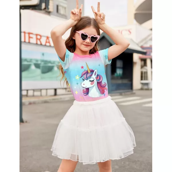 Arshiner Girls Unicorn Shirts Short Sleeve Flip Sequin T-Shirt Tops