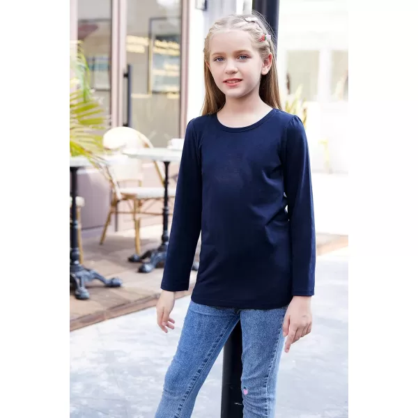Arshiner Kids 2 Pack Long Sleeve Tees Girls Basic Tees 2pcs Shirt