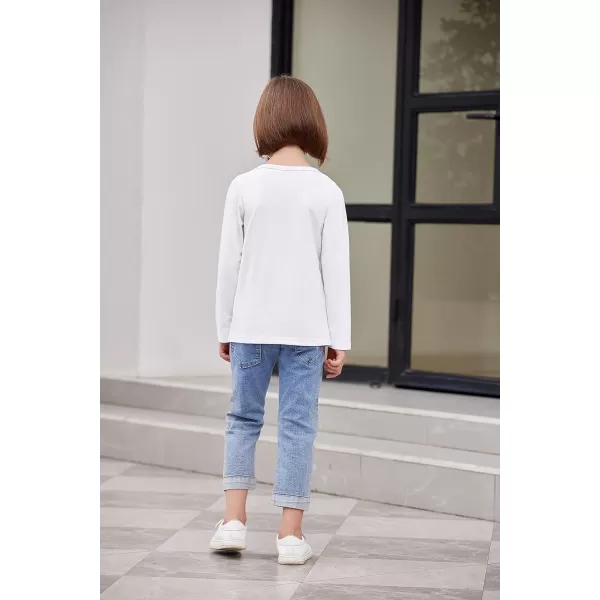 Arshiner Kids 2 Pack Long Sleeve Tees Girls Basic Tees 2pcs Shirt