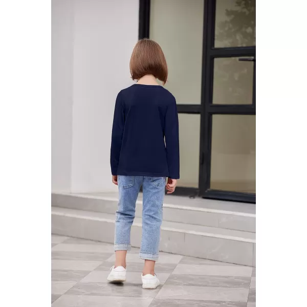 Arshiner Kids 2 Pack Long Sleeve Tees Girls Basic Tees 2pcs Shirt