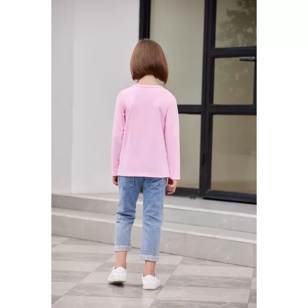 Arshiner Kids 2 Pack Long Sleeve Tees Girls Basic Tees 2pcs Shirt
