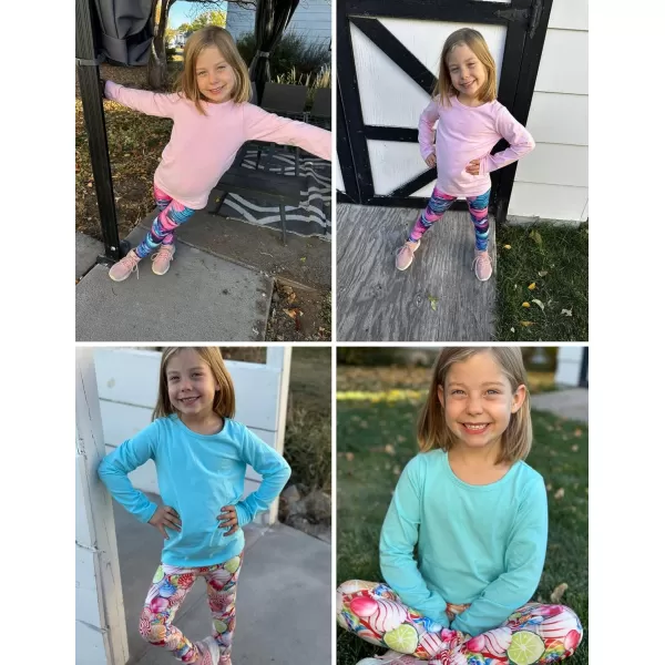 Arshiner Kids 2 Pack Long Sleeve Tees Girls Basic Tees 2pcs Shirt