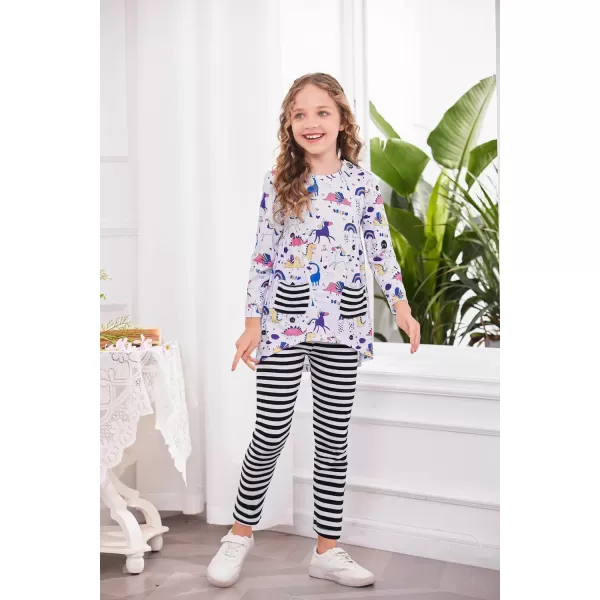 Arshiner Little Girls Outfits Cute Clothing Sets Long Sleeve 2pcs Pants Sets with Pockets