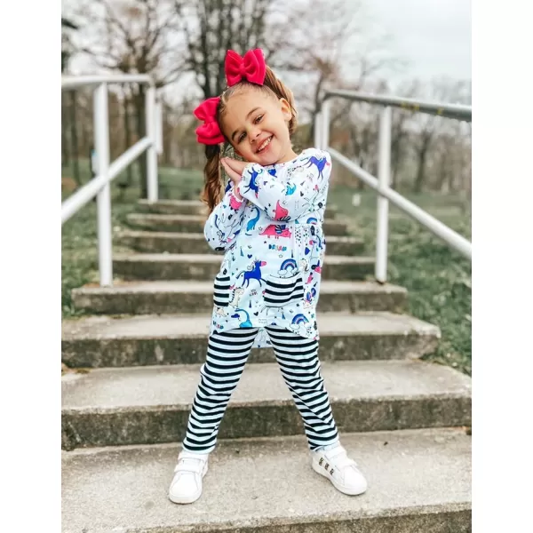 Arshiner Little Girls Outfits Cute Clothing Sets Long Sleeve 2pcs Pants Sets with Pockets
