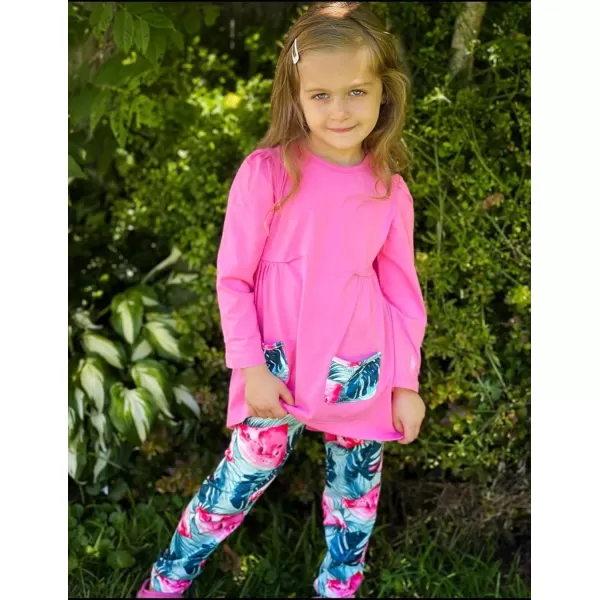 Arshiner Little Girls Outfits Cute Clothing Sets Long Sleeve 2pcs Pants Sets with Pockets