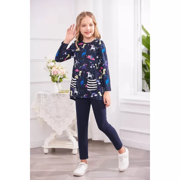 Arshiner Little Girls Outfits Cute Clothing Sets Long Sleeve 2pcs Pants Sets with Pockets