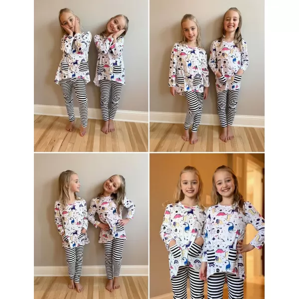 Arshiner Little Girls Outfits Cute Clothing Sets Long Sleeve 2pcs Pants Sets with Pockets