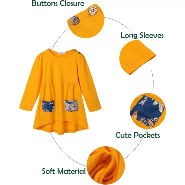 Arshiner Little Girls Outfits Cute Clothing Sets Long Sleeve 2pcs Pants Sets with Pockets
