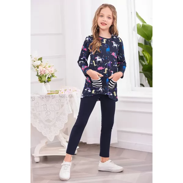 Arshiner Little Girls Outfits Cute Clothing Sets Long Sleeve 2pcs Pants Sets with Pockets