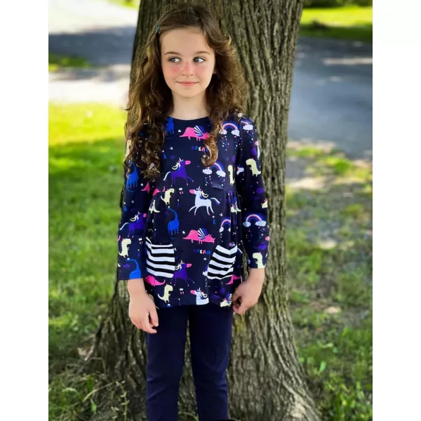 Arshiner Little Girls Outfits Cute Clothing Sets Long Sleeve 2pcs Pants Sets with Pockets