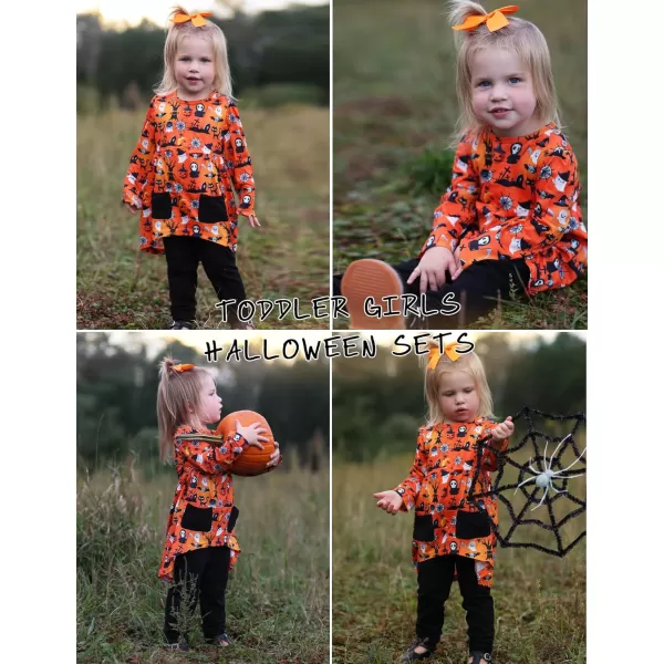 Arshiner Little Girls Outfits Cute Clothing Sets Long Sleeve 2pcs Pants Sets with Pockets