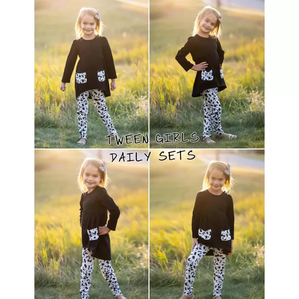 Arshiner Little Girls Outfits Cute Clothing Sets Long Sleeve 2pcs Pants Sets with Pockets