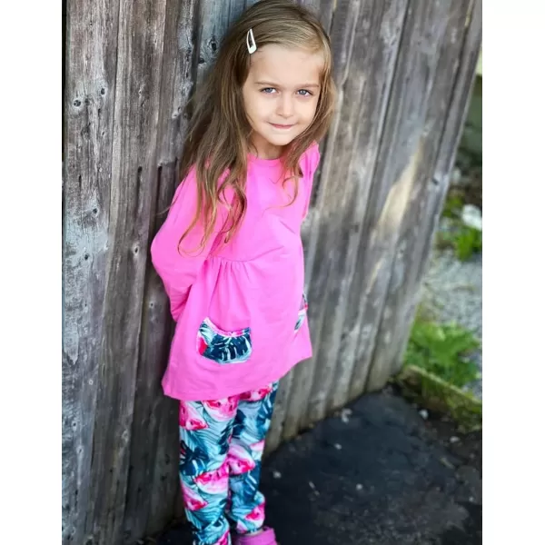 Arshiner Little Girls Outfits Cute Clothing Sets Long Sleeve 2pcs Pants Sets with Pockets