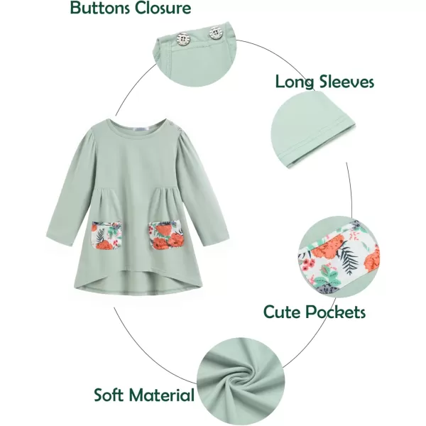 Arshiner Little Girls Outfits Cute Clothing Sets Long Sleeve 2pcs Pants Sets with Pockets