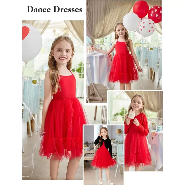 Arshiner Toddler Girls Tulle Dress Rainbow Tutu Birthday Party Princess Dresses Ruffle Hem Cami Dress Summer Outfit Size 2-6