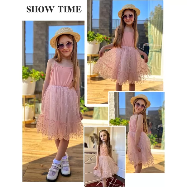 Arshiner Toddler Girls Tulle Dress Rainbow Tutu Birthday Party Princess Dresses Ruffle Hem Cami Dress Summer Outfit Size 2-6
