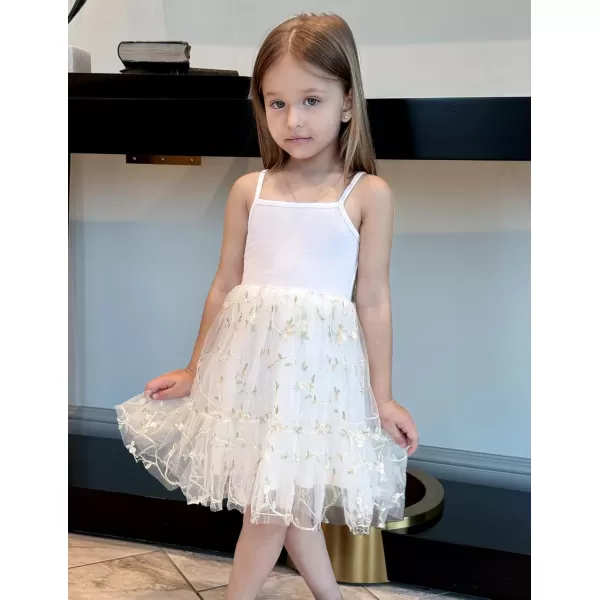 Arshiner Toddler Girls Tulle Dress Rainbow Tutu Birthday Party Princess Dresses Ruffle Hem Cami Dress Summer Outfit Size 2-6