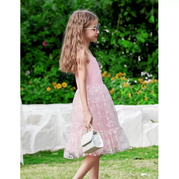Arshiner Toddler Girls Tulle Dress Rainbow Tutu Birthday Party Princess Dresses Ruffle Hem Cami Dress Summer Outfit Size 2-6